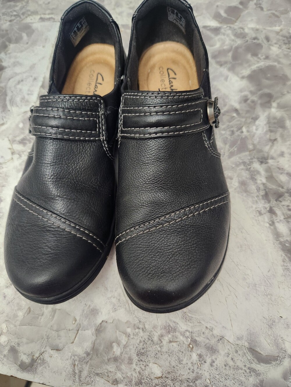 Clarks Collection Womens Black Flats